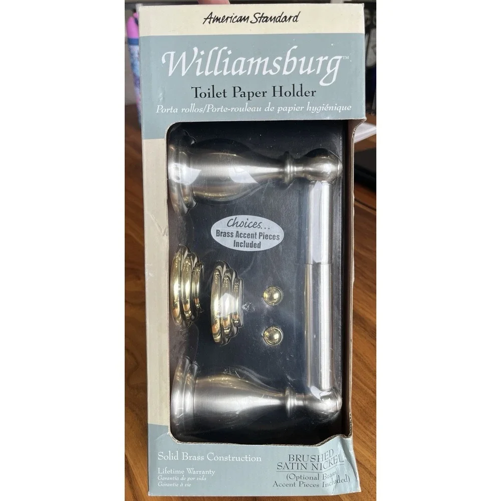 American Standard Williamsburg Toilet Paper Holder Brushed Satin Nickel NEW‎